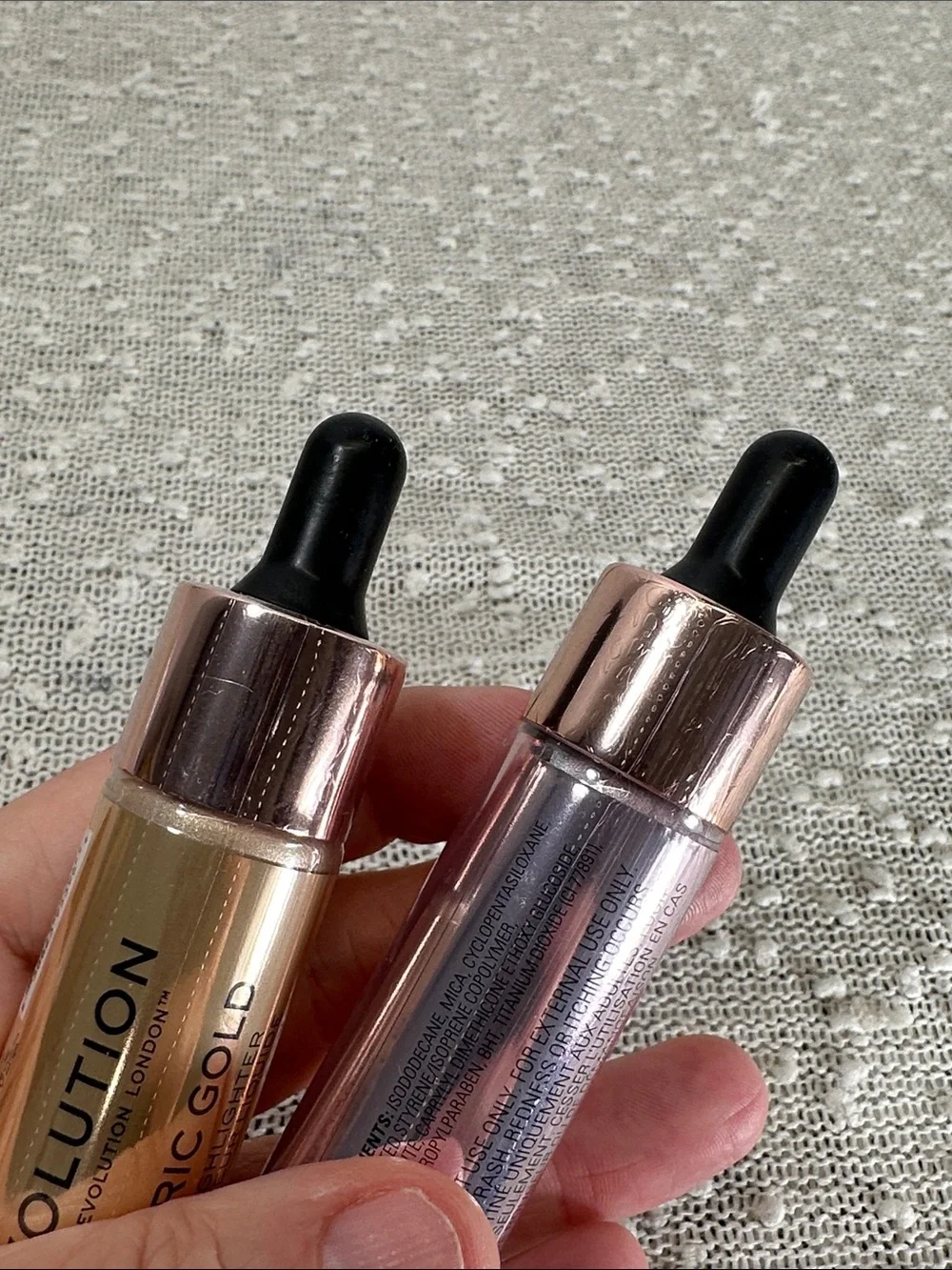 Makeup Revolution Liquid Highlighter LOT Ethereal Euphoric Gold MermaidScales